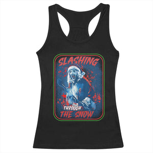 Terrifier Santa Christmas Racerback Tank Top Slashing Through The Snow TS14 Black Print Your Wear