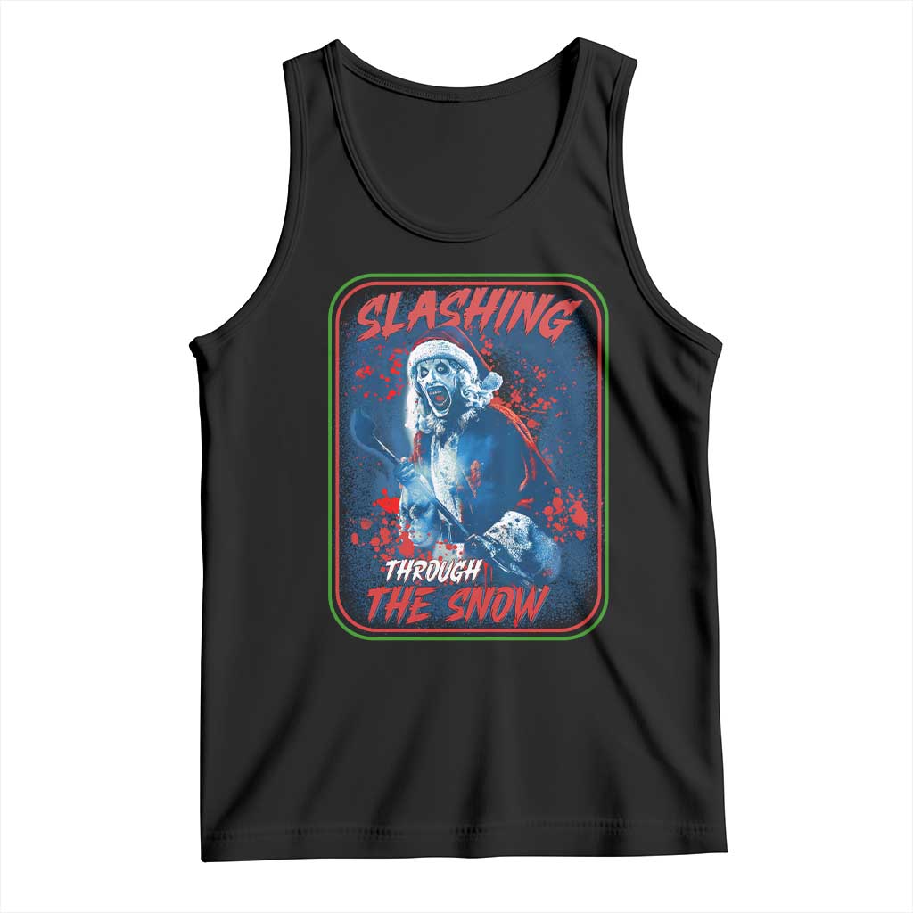 Terrifier Santa Christmas Tank Top Slashing Through The Snow TS14 Black Print Your Wear