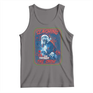 Terrifier Santa Christmas Tank Top Slashing Through The Snow TS14 Deep Heather Print Your Wear