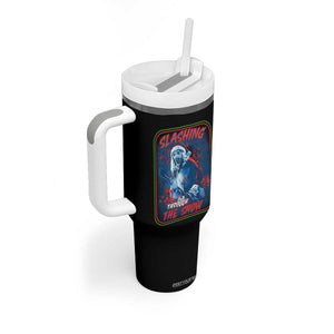 Terrifier Santa Christmas Tumbler With Handle Slashing Through The Snow TS14 Print Your Wear