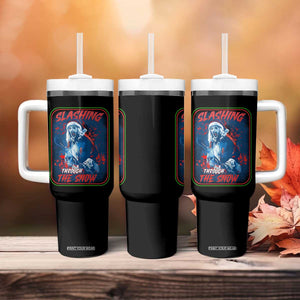 Terrifier Santa Christmas Tumbler With Handle Slashing Through The Snow TS14 Print Your Wear