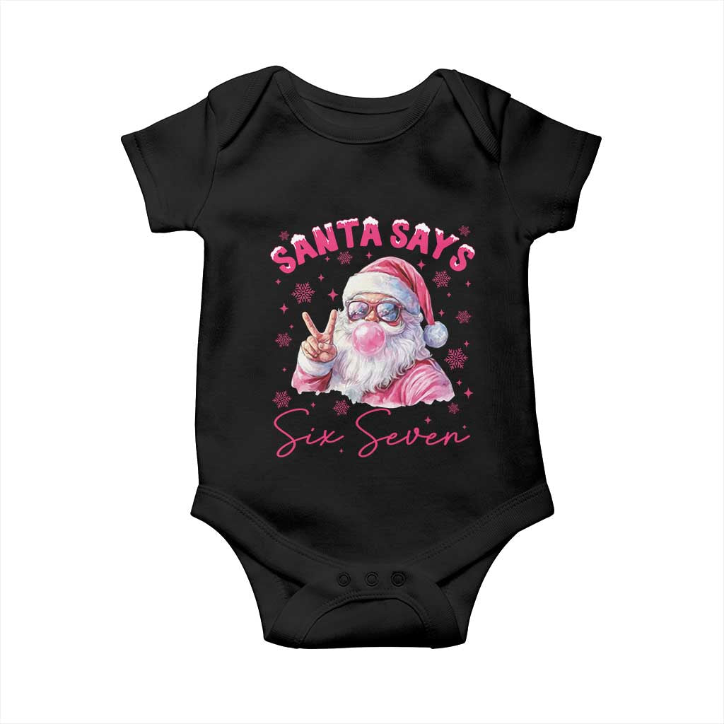 67 Six Seven Pink Santa Christmas Meme Baby Onesie TS14 Black Print Your Wear