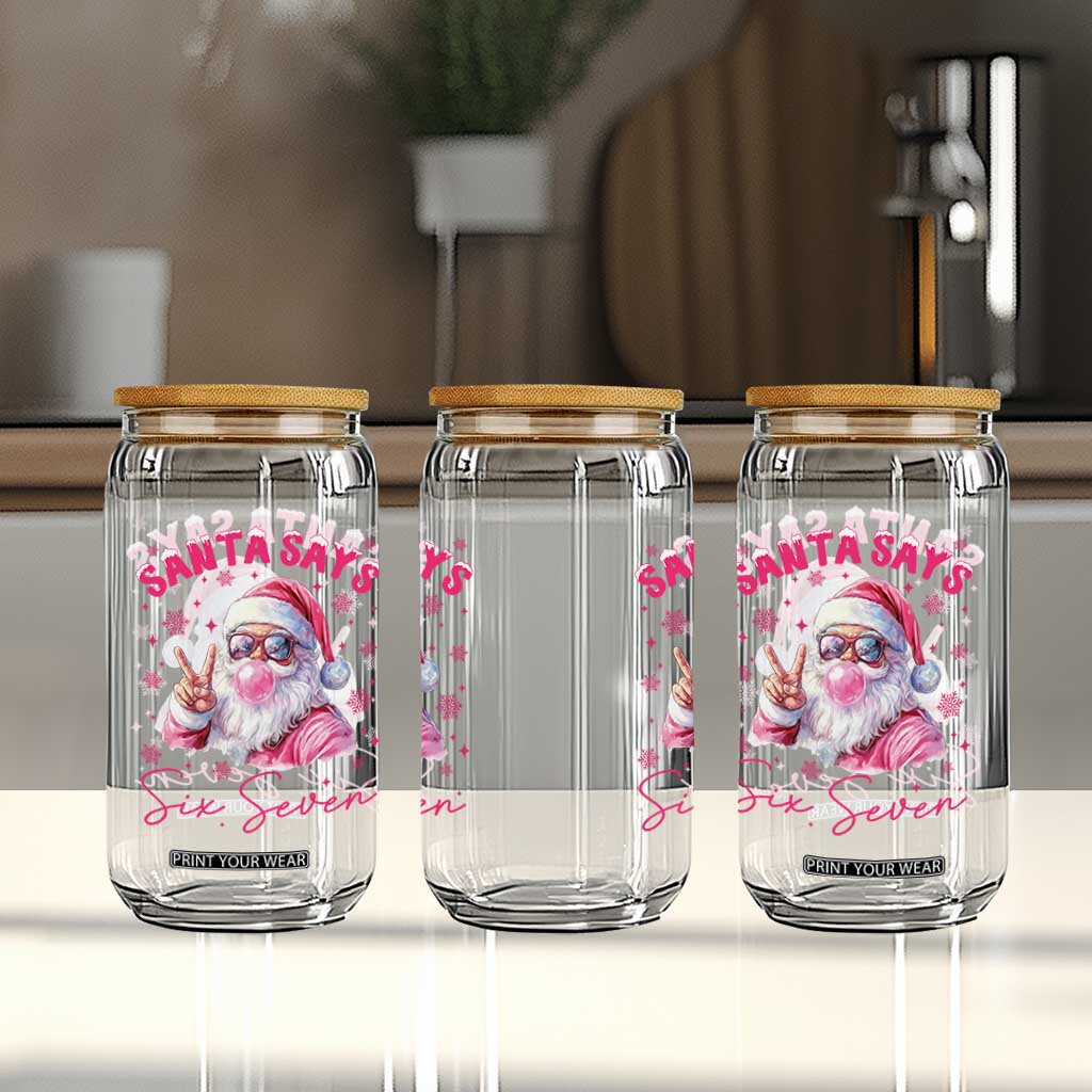 67 Six Seven Pink Santa Christmas Meme Glass Can TS14 Print Your Wear