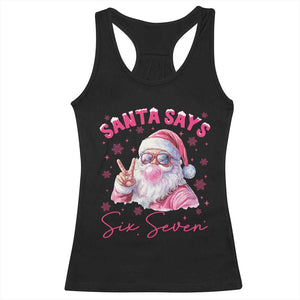 67 Six Seven Pink Santa Christmas Meme Racerback Tank Top TS14 Black Print Your Wear