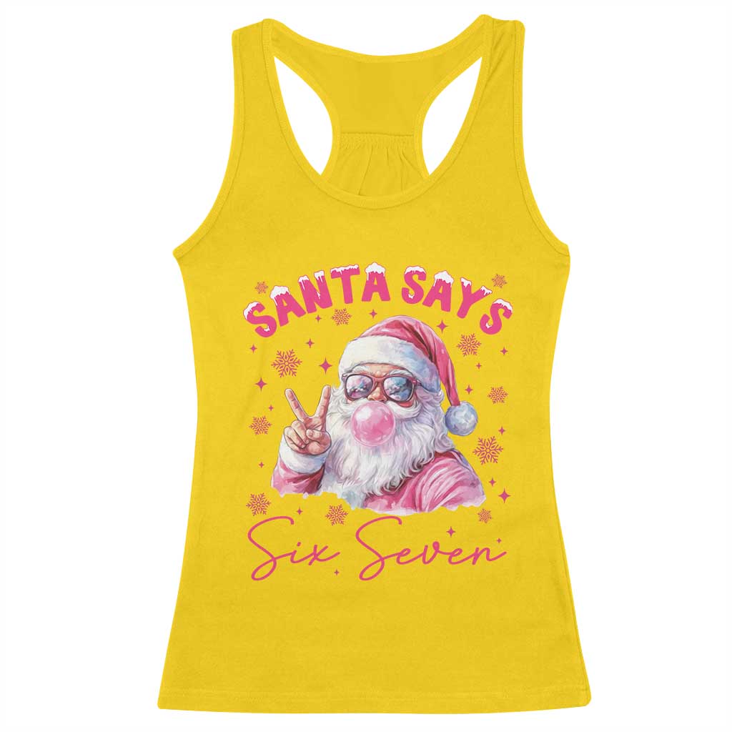 67 Six Seven Pink Santa Christmas Meme Racerback Tank Top TS14 Daisy Print Your Wear