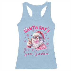 67 Six Seven Pink Santa Christmas Meme Racerback Tank Top TS14 Light Blue Print Your Wear