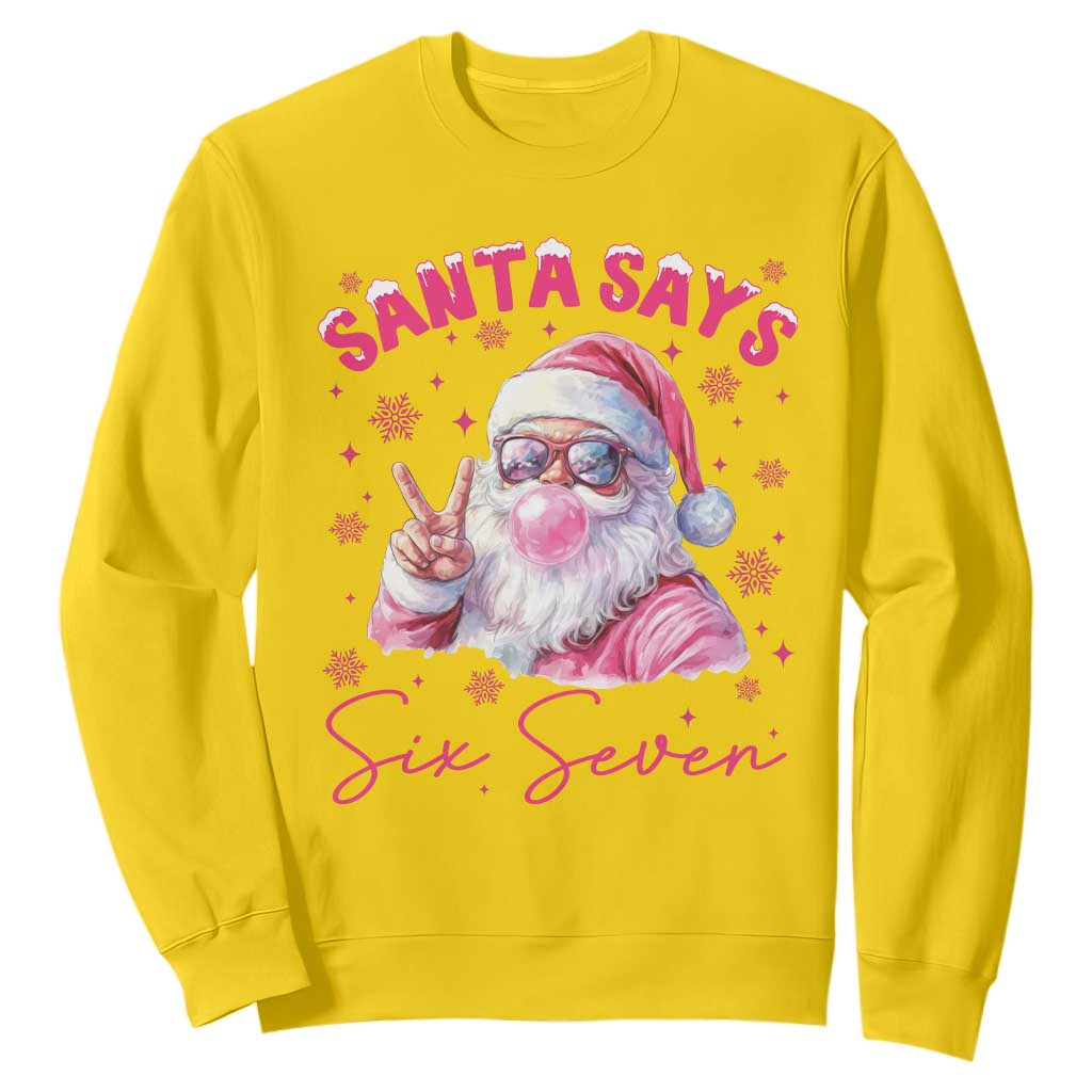 67 Six Seven Pink Santa Christmas Meme Sweatshirt TS14 Daisy Print Your Wear