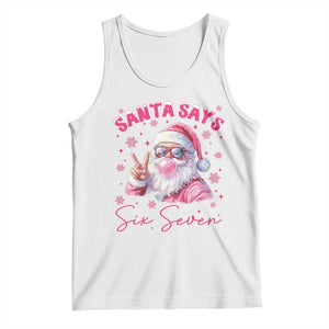 67 Six Seven Pink Santa Christmas Meme Tank Top TS14 White Print Your Wear