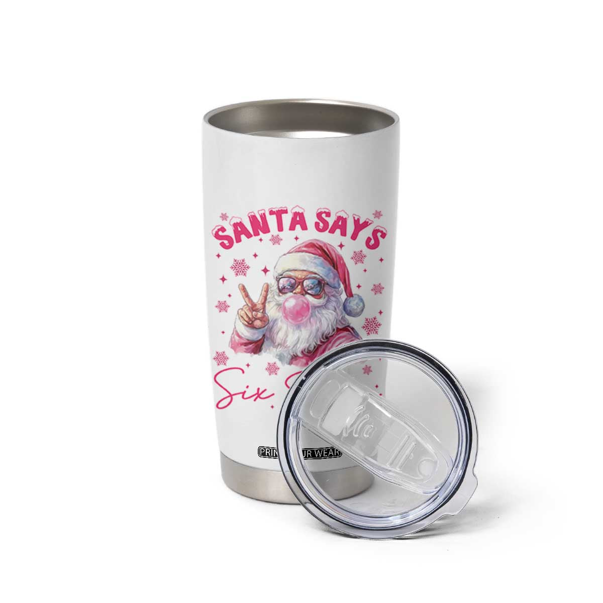 67 Six Seven Pink Santa Christmas Meme Tumbler Cup TS14 Print Your Wear