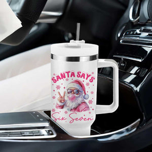 67 Six Seven Pink Santa Christmas Meme Tumbler With Handle TS14 Print Your Wear