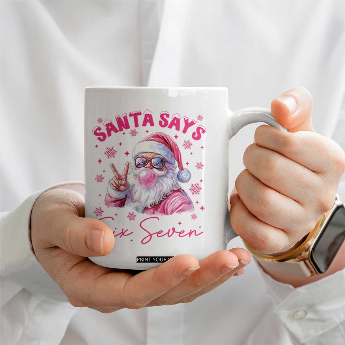 67 Six Seven Pink Santa Christmas Meme Coffee Mug TS14 Print Your Wear
