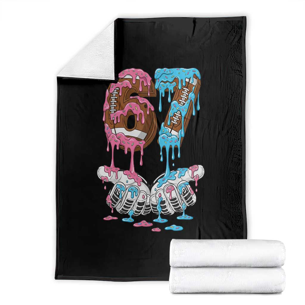 67 Football Meme Throw Blanket Six Seven Sports American Football Ice Cream Drip TS14 Black Print Your Wear