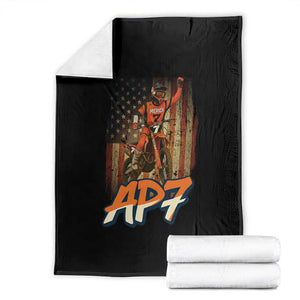 Dirt Bike American Flag Throw Blanket TS14 Black Print Your Wear