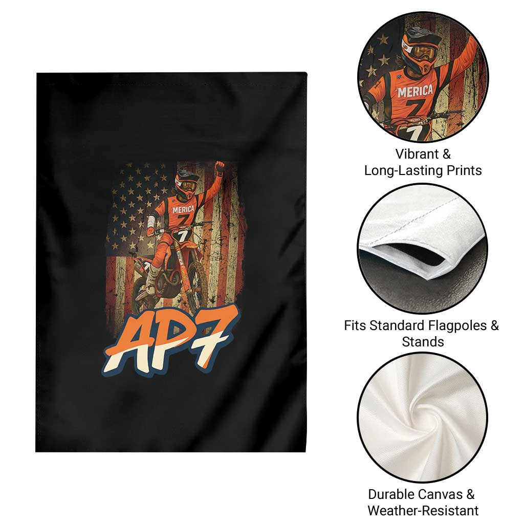 Dirt Bike American Flag Garden Flag TS14 Print Your Wear