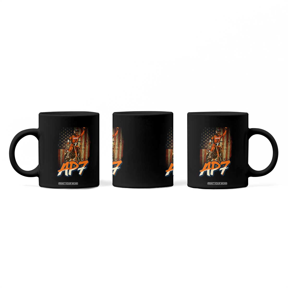 Dirt Bike American Flag Coffee Mug TS14 Print Your Wear