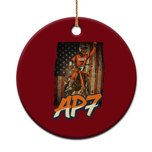 Dirt Bike American Flag Ceramic Ornament TS14 1pc Red Print Your Wear