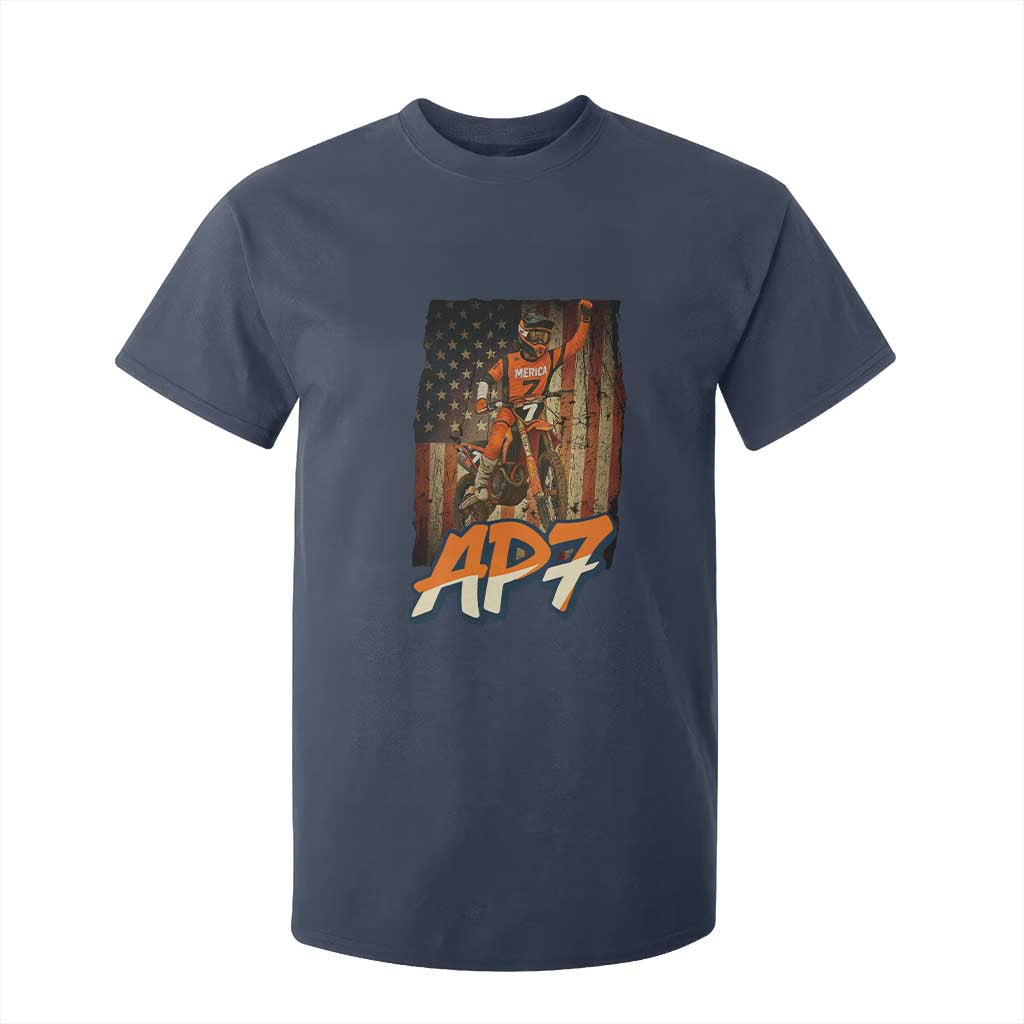 Dirt Bike American Flag T Shirt For Kid TS14 Navy Print Your Wear