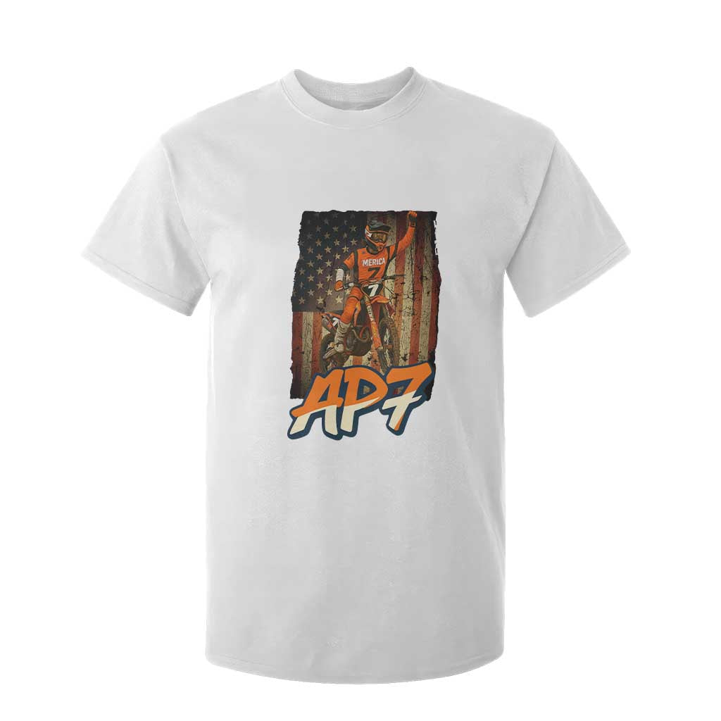 Dirt Bike American Flag T Shirt For Kid TS14 White Print Your Wear