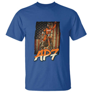 Dirt Bike American Flag T Shirt TS14 Royal Blue Print Your Wear