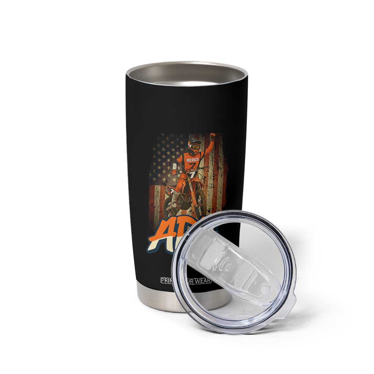 Dirt Bike American Flag Tumbler Cup TS14 Print Your Wear