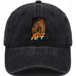 Dirt Bike American Flag Washed Cotton Baseball Cap TS14 Washed Cap Universal Fit Black Print Your Wear