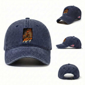 Dirt Bike American Flag Washed Cotton Baseball Cap TS14 Washed Cap Universal Fit Navy Print Your Wear