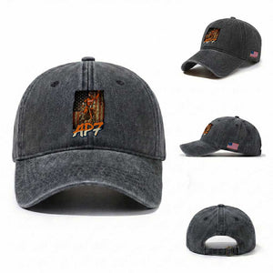 Dirt Bike American Flag Washed Cotton Baseball Cap TS14 Washed Cap Universal Fit Dark Gray Print Your Wear