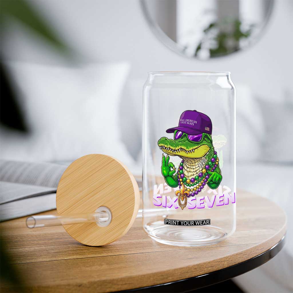 Mardi Gras Alligator Glass Can Funny Six Seven MAGA Political Meme TS14 Print Your Wear