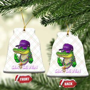 Mardi Gras Alligator Ceramic Ornament Funny Six Seven MAGA Political Meme TS14 Print Your Wear