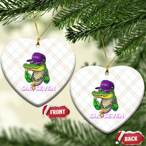 Mardi Gras Alligator Ceramic Ornament Funny Six Seven MAGA Political Meme TS14 Print Your Wear