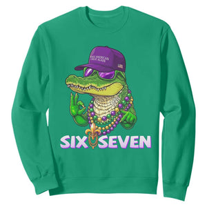 Mardi Gras Alligator Sweatshirt Funny Six Seven MAGA Political Meme TS14 Irish Green Print Your Wear