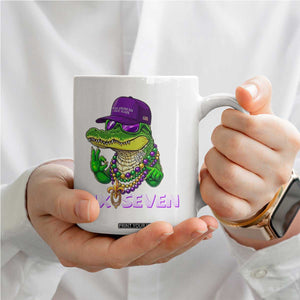 Mardi Gras Alligator Coffee Mug Funny Six Seven MAGA Political Meme TS14 Print Your Wear