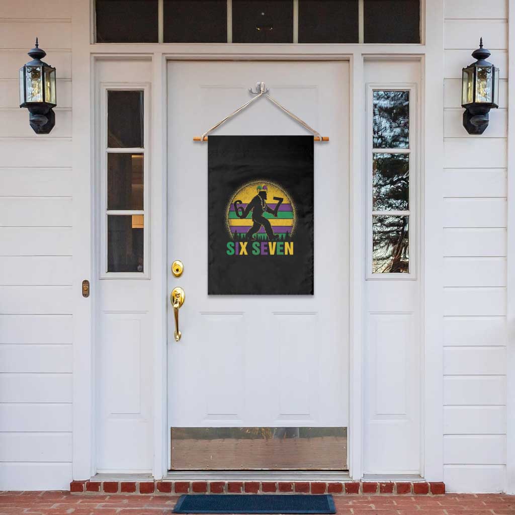 Mardi Gras Bigfoot Garden Flag Funny Six Seven Meme Carnival Trendy TS14 Print Your Wear