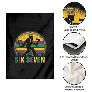 Mardi Gras Bigfoot Garden Flag Funny Six Seven Meme Carnival Trendy TS14 Print Your Wear