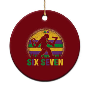 Mardi Gras Bigfoot Ceramic Ornament Funny Six Seven Meme Carnival Trendy TS14 1pc Red Print Your Wear