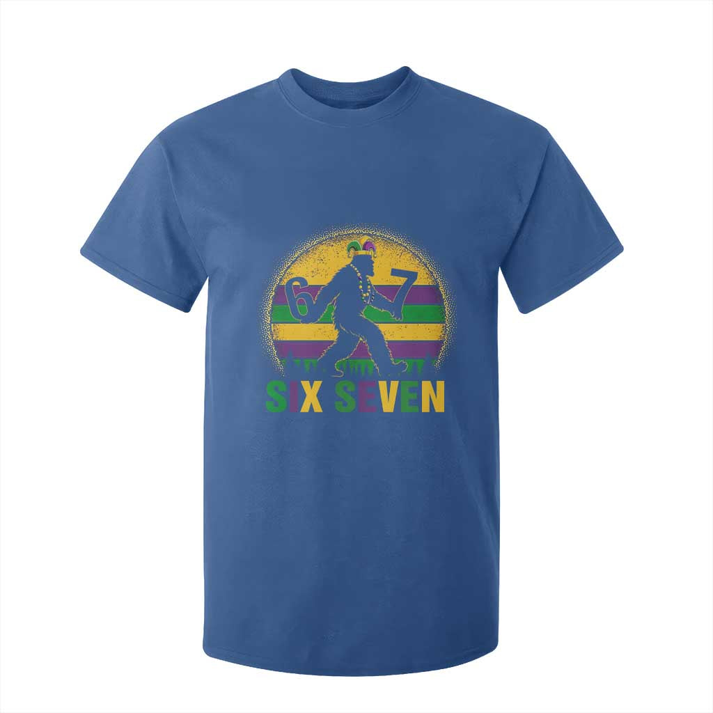 Mardi Gras Bigfoot T Shirt For Kid Funny Six Seven Meme Carnival Trendy TS14 Royal Blue Print Your Wear