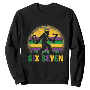 Mardi Gras Bigfoot Sweatshirt Funny Six Seven Meme Carnival Trendy TS14 Black Print Your Wear