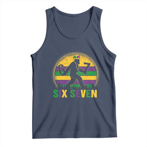 Mardi Gras Bigfoot Tank Top Funny Six Seven Meme Carnival Trendy TS14 Navy Print Your Wear