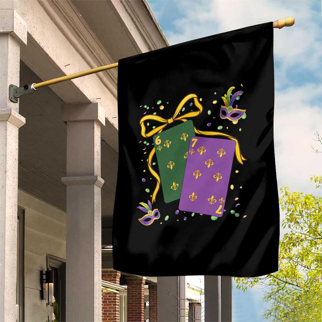 67 Mardi Gras Garden Flag Funny Six Seven Playing Cards Meme TS14 Print Your Wear