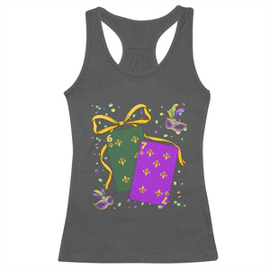67 Mardi Gras Racerback Tank Top Funny Six Seven Playing Cards Meme TS14 Dark Heather Print Your Wear
