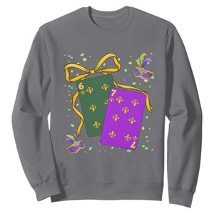 67 Mardi Gras Sweatshirt Funny Six Seven Playing Cards Meme TS14 Charcoal Print Your Wear