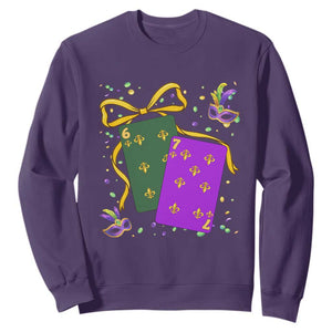 67 Mardi Gras Sweatshirt Funny Six Seven Playing Cards Meme TS14 Purple Print Your Wear
