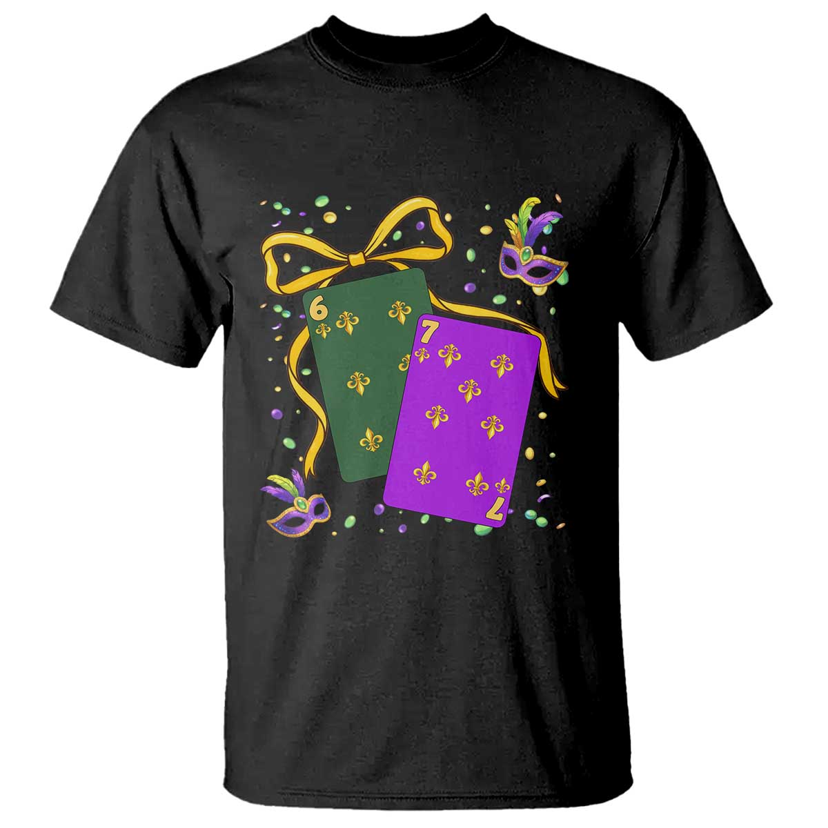67 Mardi Gras T Shirt Funny Six Seven Playing Cards Meme TS14 Black Print Your Wear