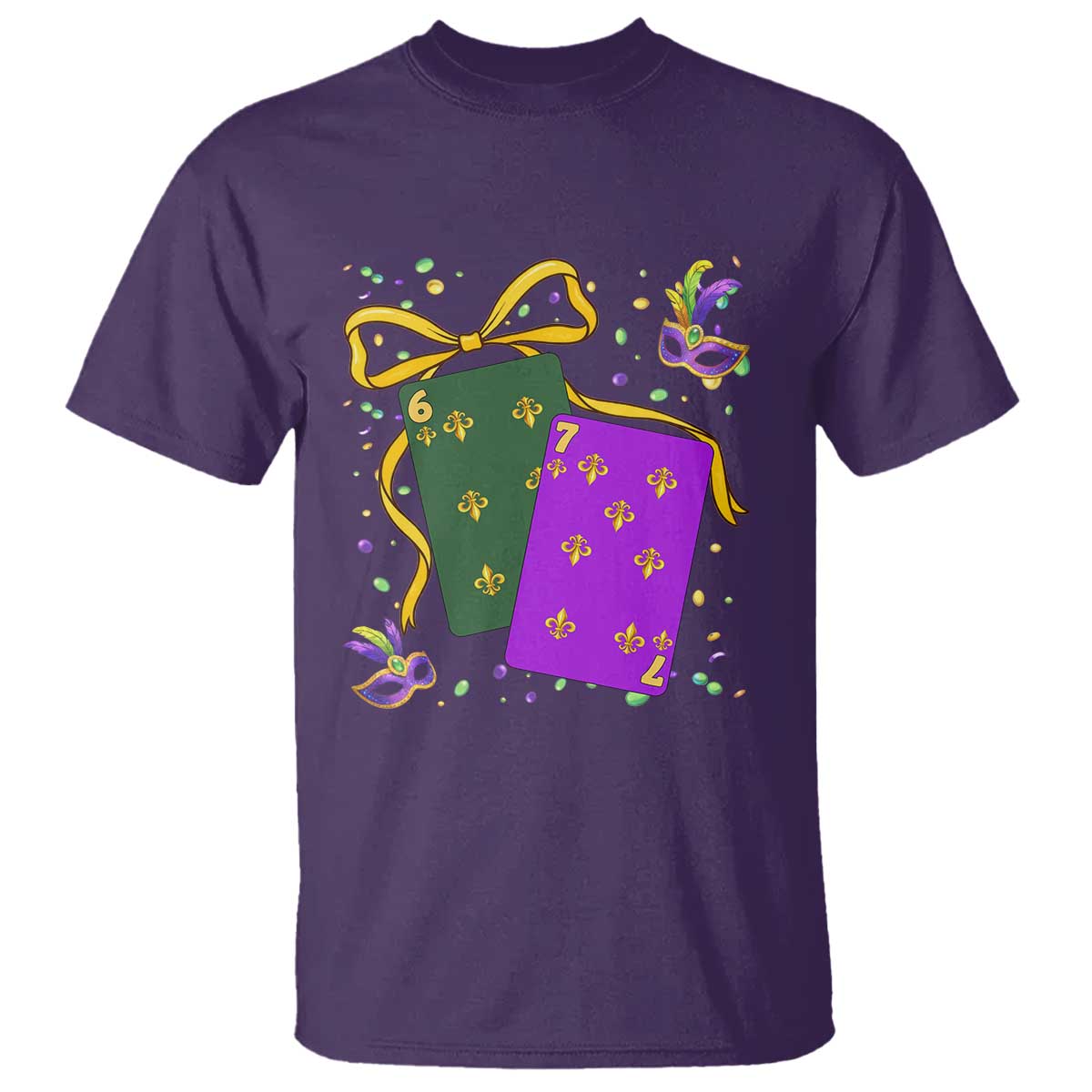 67 Mardi Gras T Shirt Funny Six Seven Playing Cards Meme TS14 Purple Print Your Wear