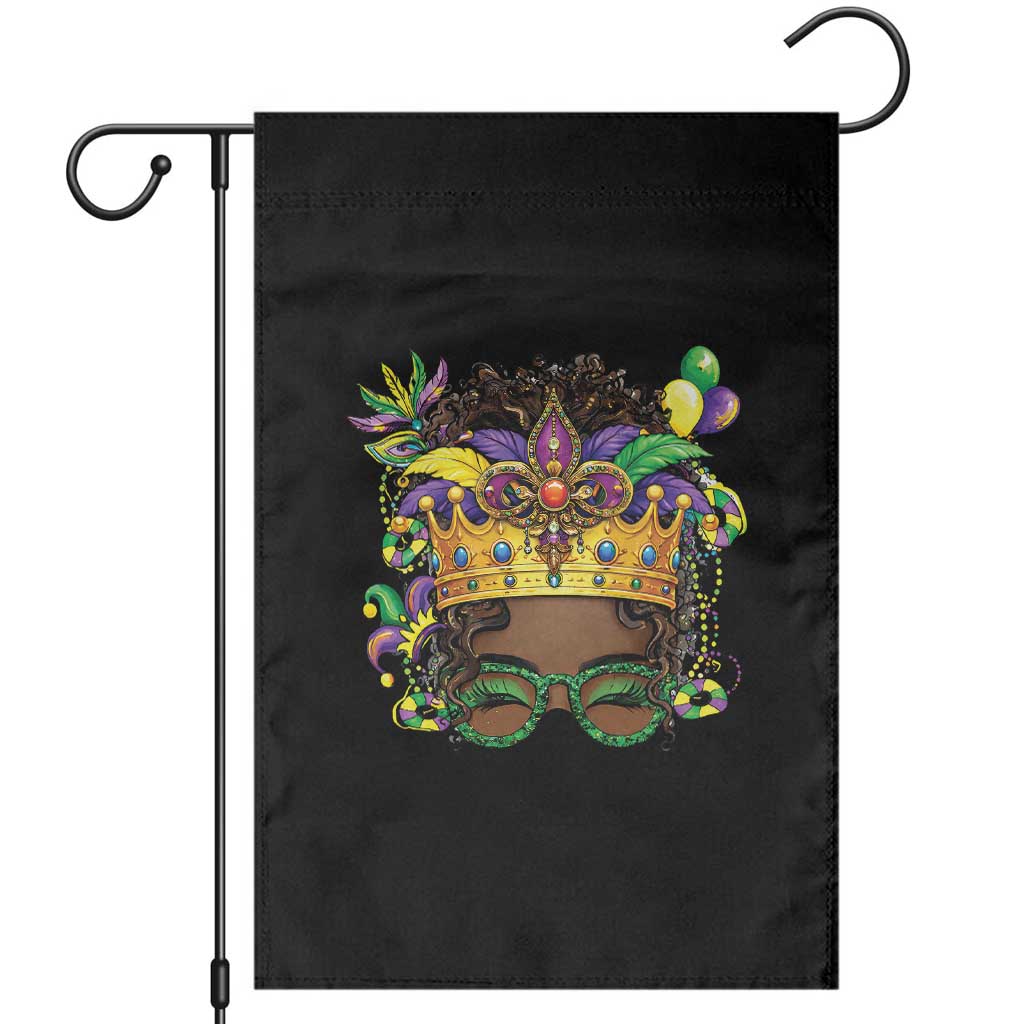 Mardi Gras Queen Garden Flag Messy Pun Carnival Party TS14 Black Print Your Wear