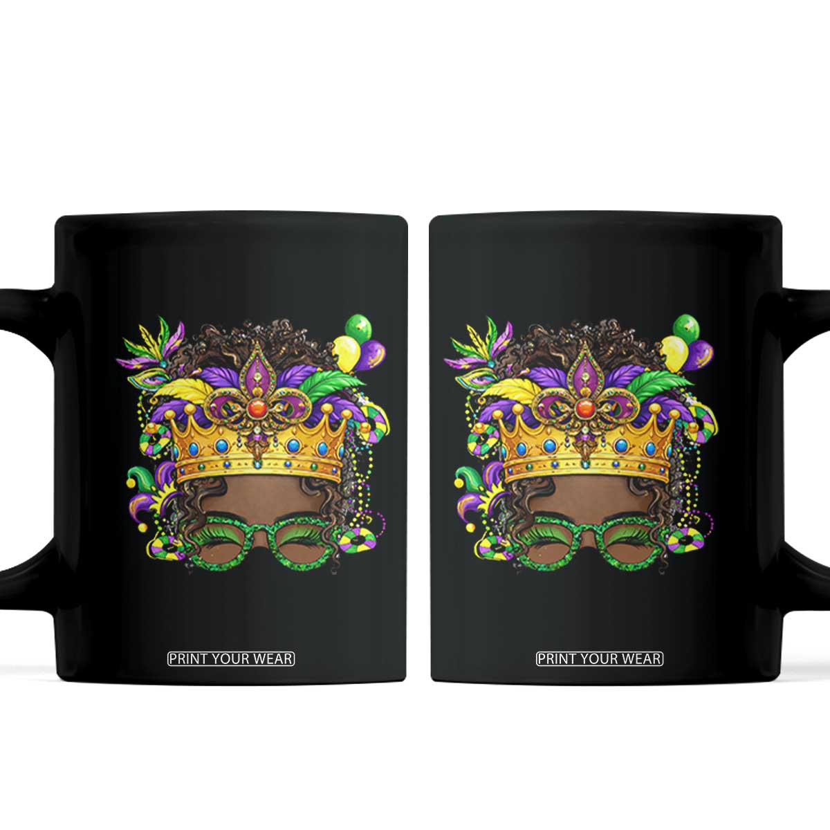 Mardi Gras Queen Coffee Mug Messy Pun Carnival Party TS14 Black Print Your Wear