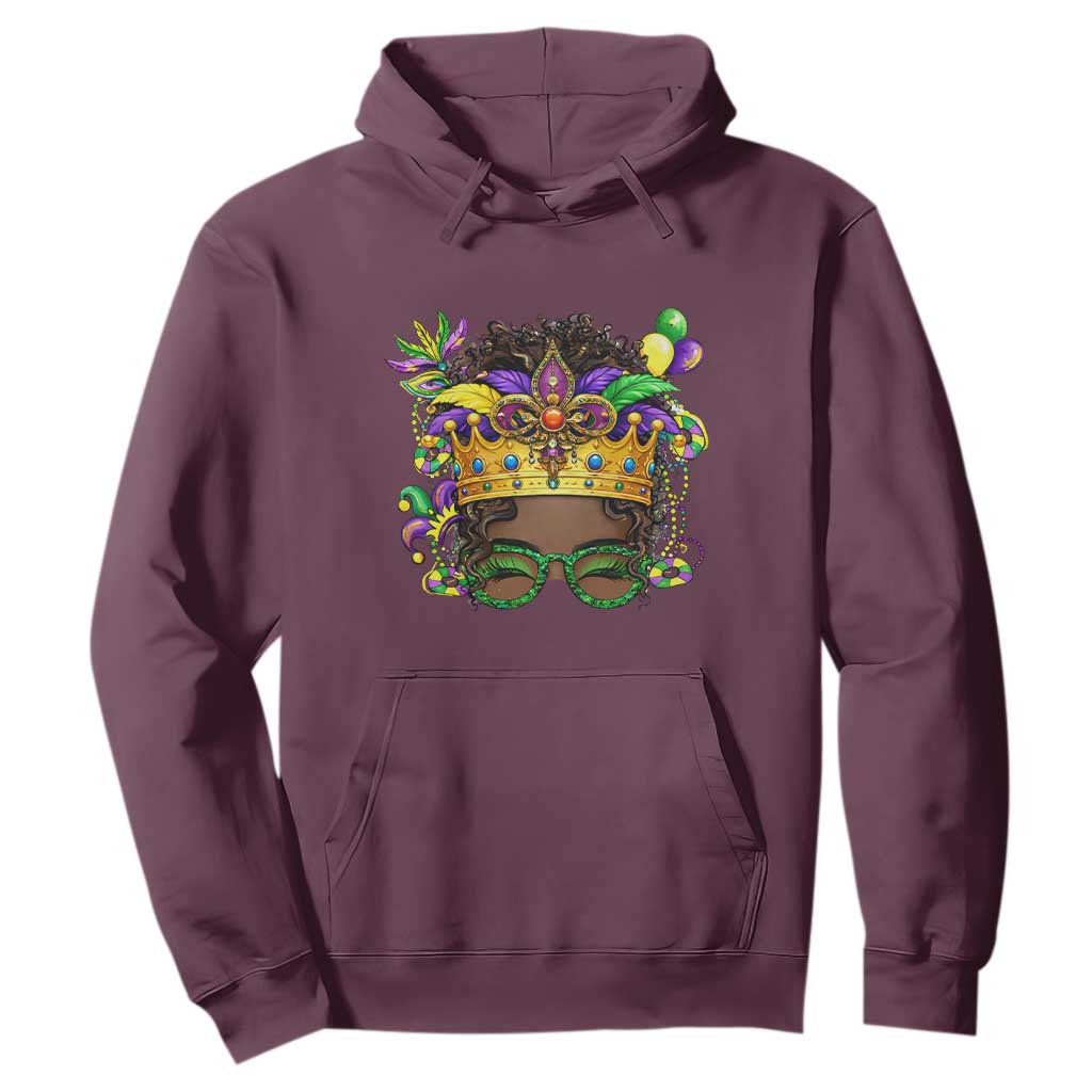 Mardi Gras Queen Hoodie Messy Pun Carnival Party TS14 Maroon Print Your Wear