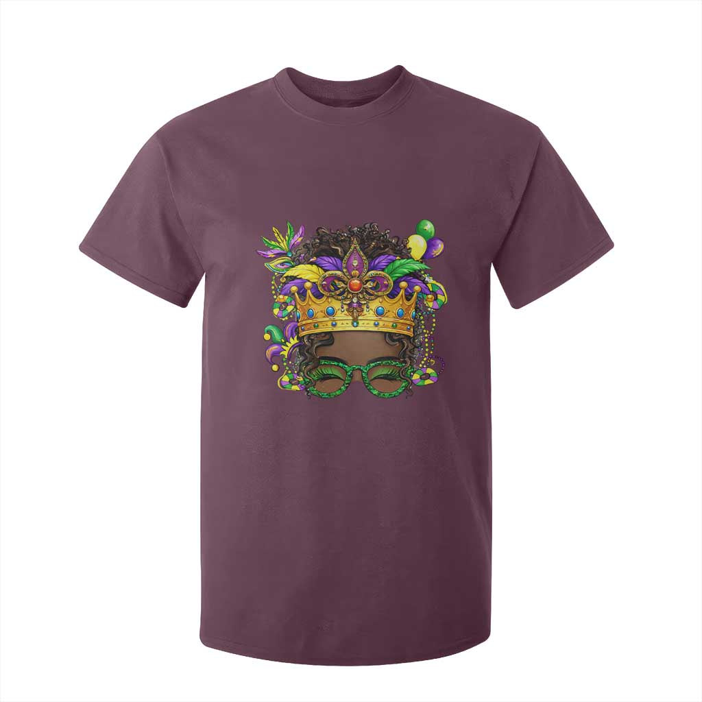 Mardi Gras Queen T Shirt For Kid Messy Pun Carnival Party TS14 Maroon Print Your Wear