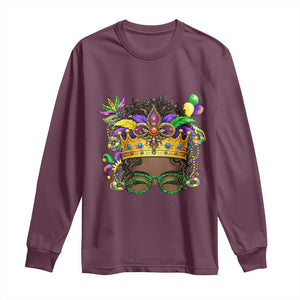 Mardi Gras Queen Long Sleeve Shirt Messy Pun Carnival Party TS14 Maroon Print Your Wear