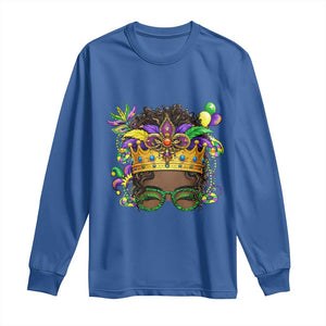 Mardi Gras Queen Long Sleeve Shirt Messy Pun Carnival Party TS14 Royal Blue Print Your Wear